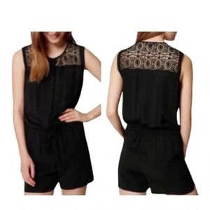 Loft Romper with‎ Crochet Detailing Black Size XXL Plus Size
